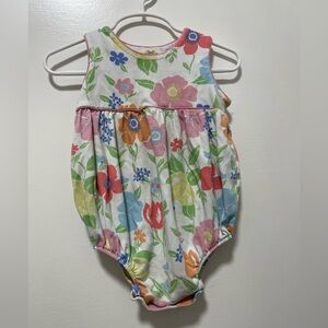 The Beaufort Bonnet Company Pink and Orange Floral Romper